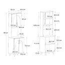 Έπιπλο κουζίνας Kalira 2 Megapap χρώμα λευκό - rota oak 60x40x196εκ.