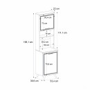 Έπιπλο κουζίνας Potter 1 Megapap χρώμα λευκό - rota oak 53,4x39,6x196,1εκ.