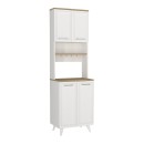 Έπιπλο κουζίνας Potter 2 Megapap χρώμα λευκό - rota oak 60x40x196,1εκ.