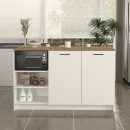 Τραπέζι - Πάγκος κουζίνας Peres Megapap χρώμα λευκό - sepet oak 150x70x91,8εκ.