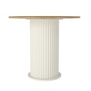 Σετ τραπεζαρία 5τμχ Bohema - Nova Megapap χρώμα ivory/sepet oak - μαύρο Ø90x77,7εκ.