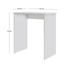 Γραφείο εργασίας Biro Megapap χρώμα λευκό 70x40x75εκ.