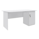 Γραφείο εργασίας με κλειδαριά Moto Megapap χρώμα λευκό 150x80x75εκ.