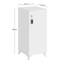 Ντουλάπι με κλειδαριά Zehra Megapap χρώμα λευκό 30x32x88εκ.