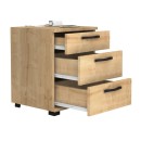 Κομοδίνο - Συρταριέρα γραφείου Roco Megapap χρώμα φυσικό οξιάς 40x39x57εκ.