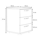 Κομοδίνο - Συρταριέρα γραφείου Roco Megapap χρώμα καρυδί 40x39x57εκ.