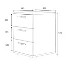 Κομοδίνο - Συρταριέρα γραφείου Roco Megapap χρώμα καρυδί 40x39x57εκ.