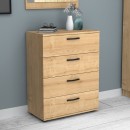 Συρταριέρα Velika Megapap χρώμα φυσικό οξιάς 73x44x96εκ.