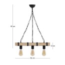 Φωτιστικό οροφής Vero Megapap E27 ξύλινο τρίφωτο χρώμα φυσικό - μαύρο 50x8x65εκ.