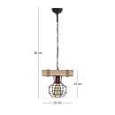 Φωτιστικό οροφής Lumenia Megapap E27 ξύλινο - μεταλλικό μονόφωτο χρώμα φυσικό - μαύρο 25x14x80εκ.