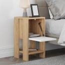 Κομοδίνο Ema Megapap χρώμα sapphire oak - λευκό 30x30x55εκ.