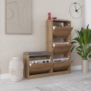 Παπουτσοθήκη Dude Megapap χρώμα ανοιχτό καρυδί 104,8x26x118,5εκ.