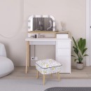 Τουαλέτα με καθρέπτη Avien Megapap με LED χρώμα λευκό - sapphire oak 105x51,1x131εκ.