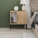 Κομοδίνο Glynn Megapap χρώμα saphhire oak 45x35x50εκ.