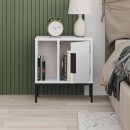 Κομοδίνο Glynn Megapap χρώμα λευκό 45x35x50εκ.