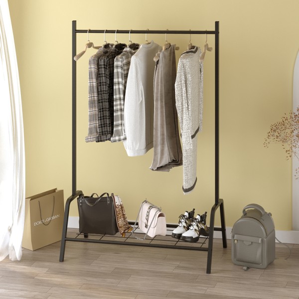 Επιδαπέδια κρεμάστρα Selman Megapap μεταλλική χρώμα μαύρο 87,6x36x136εκ.