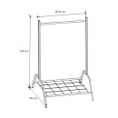 Επιδαπέδια κρεμάστρα Selman Megapap μεταλλική χρώμα μαύρο 87,6x36x136εκ.