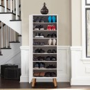 Ντουλάπι κουζίνας/μπάνιου - Παπουτσοθήκη Assiri Megapap χρώμα λευκό 50x38x135εκ.