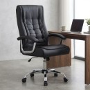 Καρέκλα γραφείου διευθυντική Vision Megapap από τεχνόδερμα χρώμα μαύρο 63x70x112/120εκ.