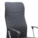 Καρέκλα γραφείου Novaro Megapap από τεχνόδερμα χρώμα μαύρο 61x68x111/121εκ.