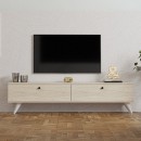 Έπιπλο τηλεόρασης Paris Megapap χρώμα travertine 160x25x35εκ.