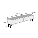 Έπιπλο τηλεόρασης Paris Megapap χρώμα travertine 160x25x35εκ.