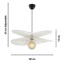 Φωτιστικό οροφής Dafodil Megapap E27 από σχοινί μονόφωτο χρώμα λευκό Ø48x55εκ.