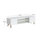 Έπιπλο τηλεόρασης Etna Megapap χρώμα λευκό 150x30x45εκ.