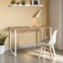 Γραφείο εργασίας Inna Megapap χρώμα sapphire oak - λευκό 100x60x75εκ.