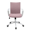 Καρέκλα γραφείου Berlin Megapap υφασμάτινη χρώμα ροζ - λευκό 64x63x89/96εκ.