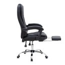 Καρέκλα γραφείου διευθυντική Daria Megapap με υποπόδιο από τεχνόδερμα χρώμα μαύρο 65x65x117/127εκ.