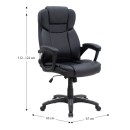 Καρέκλα γραφείου διευθυντική Morgan Megapap από τεχνόδερμα χρώμα μαύρο 67x65x112/122εκ.
