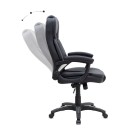 Καρέκλα γραφείου διευθυντική Morgan Megapap από τεχνόδερμα χρώμα μαύρο 67x65x112/122εκ.