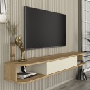 Έπιπλο τηλεόρασης επιτοίχιο Cross Megapap με LED χρώμα sepet oak - sandstone 150x29,6x19,2εκ.