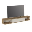 Έπιπλο τηλεόρασης επιτοίχιο Cross Megapap με LED χρώμα sepet oak - sandstone 150x29,6x19,2εκ.