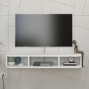 Έπιπλο τηλεόρασης επιτοίχιο Bask Megapap με LED χρώμα λευκό 120x29,6x19,2εκ.