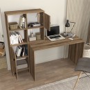 Γραφείο εργασίας Lesya Megapap αναστρέψιμο χρώμα καρυδί 159,2x59,6x141,2εκ.