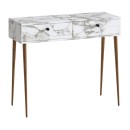 Κονσόλα Alis Megapap χρώμα λευκό εφέ μαρμάρου 110x29x88εκ.