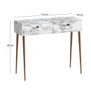 Κονσόλα Alis Megapap χρώμα λευκό εφέ μαρμάρου 110x29x88εκ.