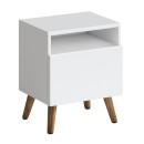 Κομοδίνο Sole Megapap χρώμα λευκό 40x30x47,6εκ.