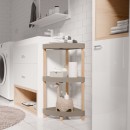 Ραφιέρα δαπέδου γωνιακή πλαστική - ξύλινη χρώμα φυσικό - μπεζ 44x32x79εκ.