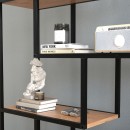 Βιβλιοθήκη Larissa Megapap χρώμα μαύρο - pine oak 90x30x159εκ.