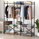 Ντουλάπα ρούχων ανοιχτή - Έπιπλο εισόδου Openix Megapap χρώμα pine oak 171,7x34,2x180,7εκ.