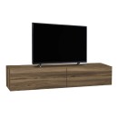 Έπιπλο τηλεόρασης επιτοίχιο Aristo Megapap με LED χρώμα καρυδί 135x31,6x25εκ.