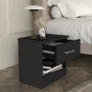 Κομοδίνο Lube Megapap χρώμα μαύρο 40x28,2x40εκ.