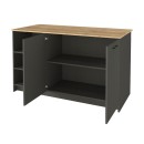 Τραπέζι - Πάγκος κουζίνας Peres Megapap χρώμα ανθρακί - sepet oak 150x70x91,8εκ.