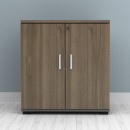 Ντουλάπι γραφείου με κλειδαριά επαγγελματικό Venturo Megapap χρώμα ανθρακί - καρυδί 80x40x80εκ.