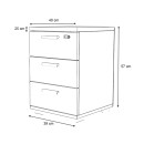 Συρταριέρα γραφείου με κλειδαριά επαγγελματική Venturo Megapap χρώμα ανθρακί - καρυδί 39x40x57εκ.