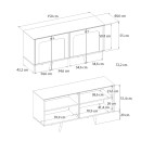 Μπουφές Sevilla Megapap χρώμα sandstone - travertine 150x44,6x72,2εκ.