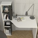 Γραφείο εργασίας Gemini Megapap χρώμα ανθρακί - λευκό 121,8x59,6x131,8εκ.